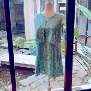 BCBGMAXAZRIA Seafoam green lace dress